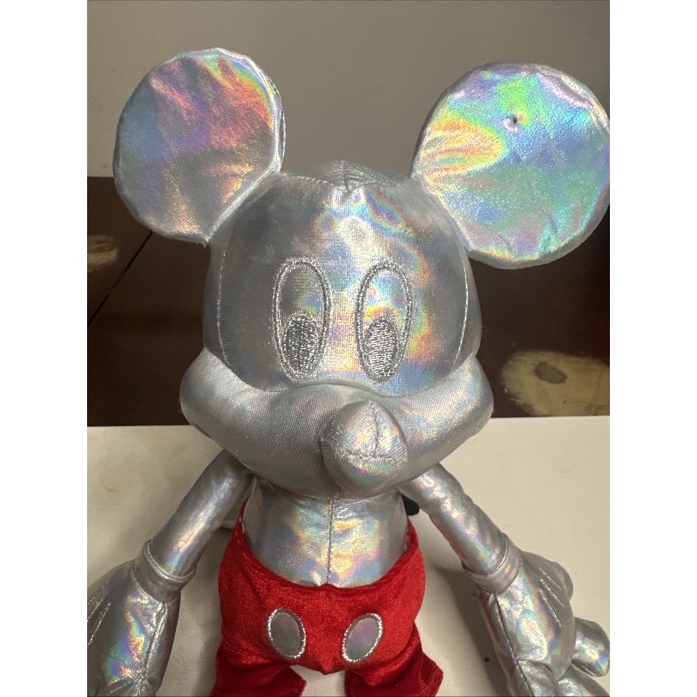 Silver Mickey Mouse Collectible Plush - Picture 2 of 5